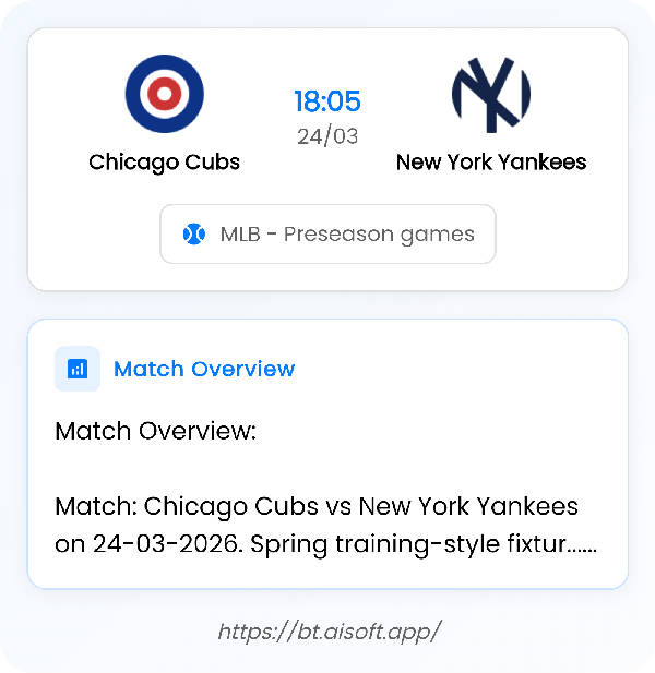 AI Match Prediction: Chicago Cubs vs New York Yankees • MLB - Preseason games • 18:05 / 24 March