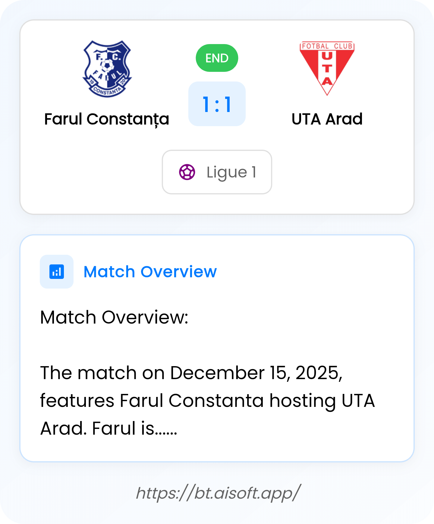 AI Match Prediction: Farul Constanța vs UTA Arad • Ligue 1 • 14:30 / 15 December