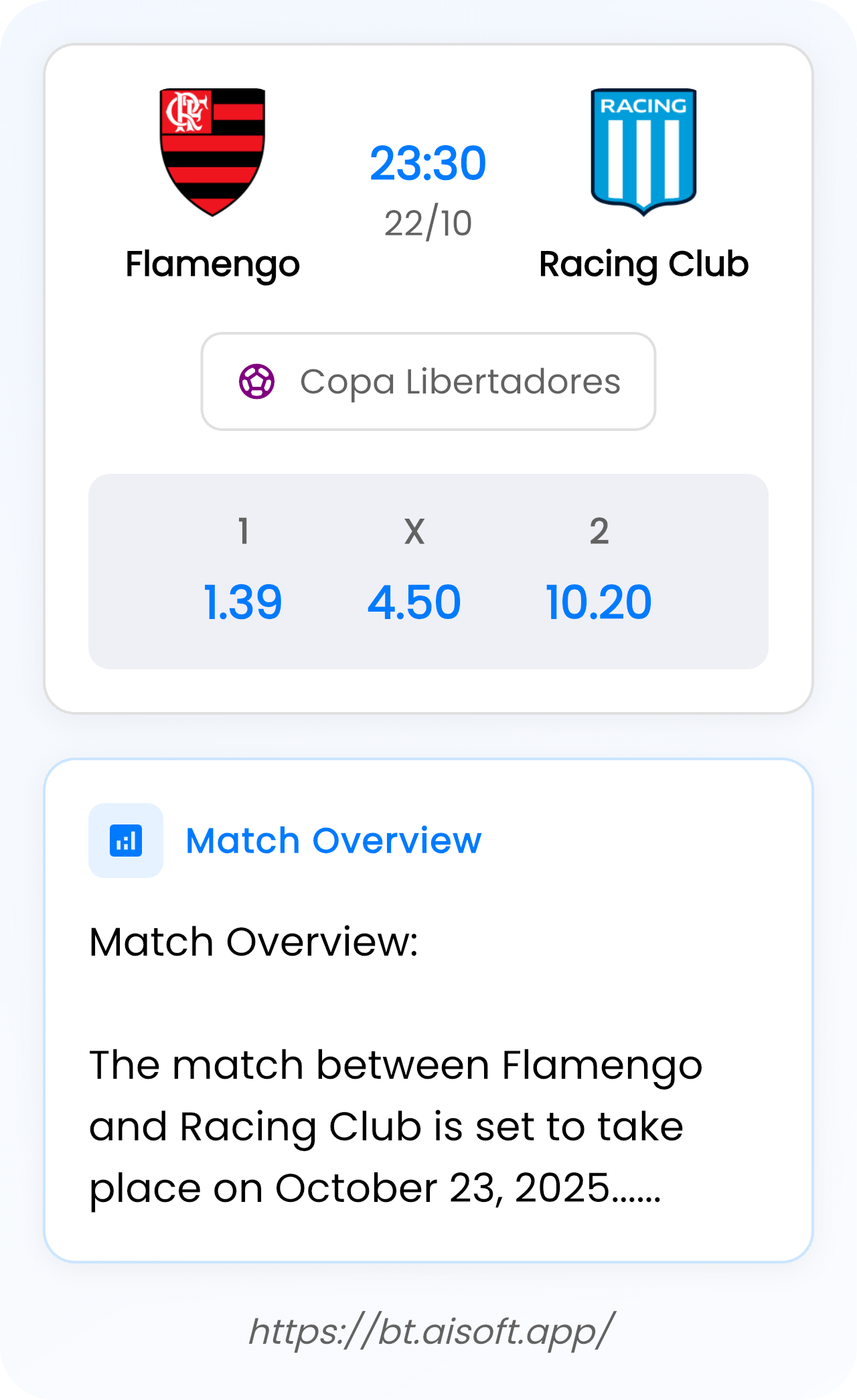 AI Match Prediction: Flamengo vs Racing Club • Copa Libertadores • 23:30 / 22 October