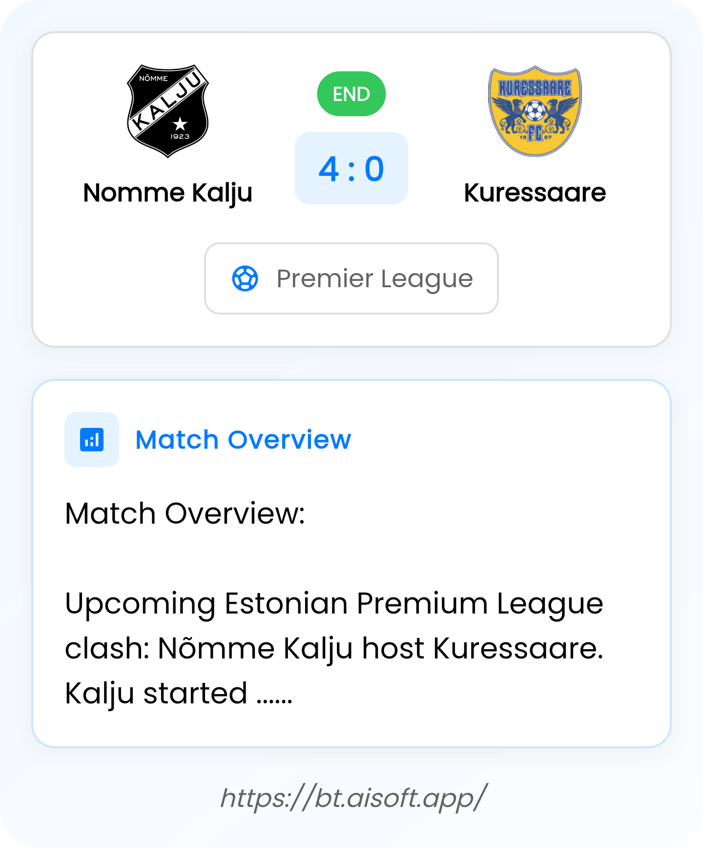 AI Match Prediction: Nomme Kalju vs Kuressaare • Premier League • 09:30 / 21 March