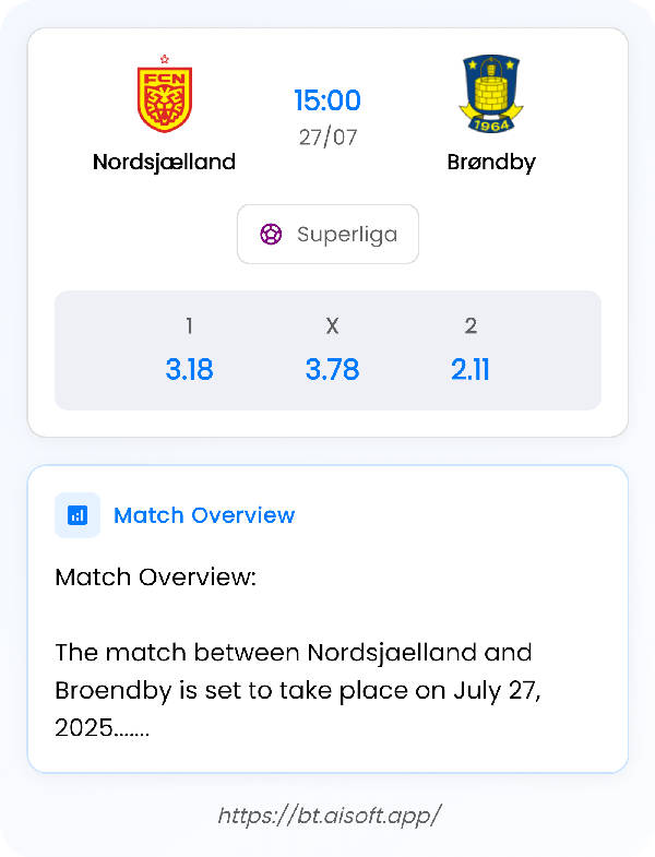 AI Match Prediction: Nordsjælland vs Brøndby • Superliga • 15:00 / 27 July