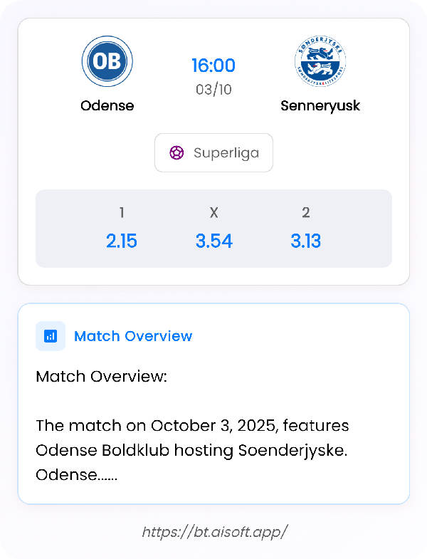 AI Match Prediction: Odense vs Senneryusk • Superliga • 16:00 / 03 October