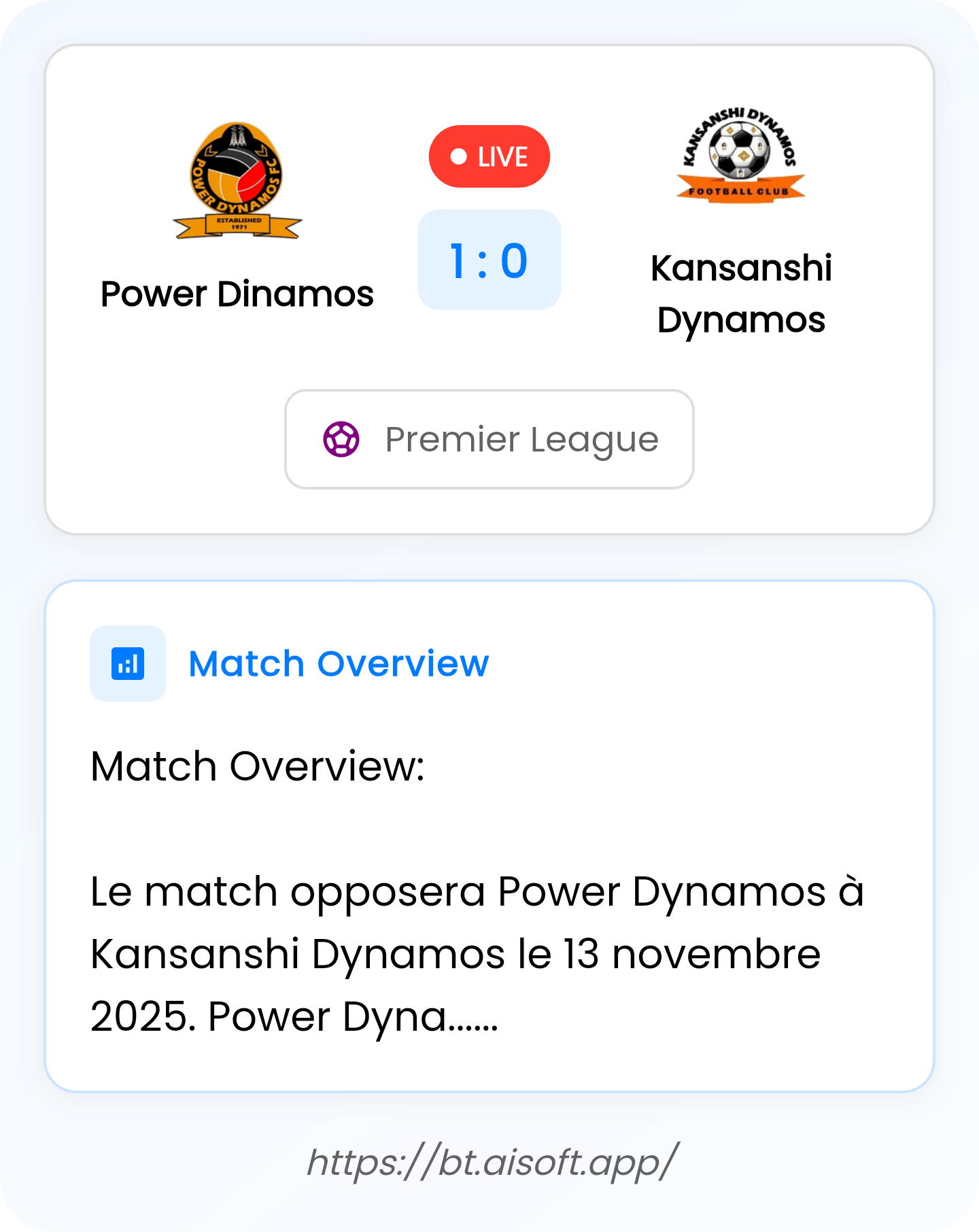 AI Match Prediction: Power Dinamos vs Kansanshi Dynamos • Premier League • 12:00 / 13 November