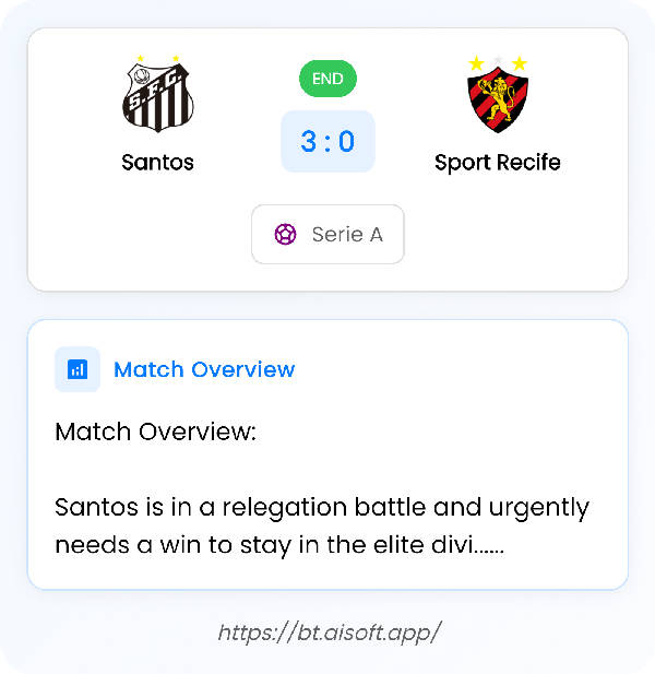 AI Match Prediction: Santos vs Sport Recife • Serie A • 23:30 / 28 November
