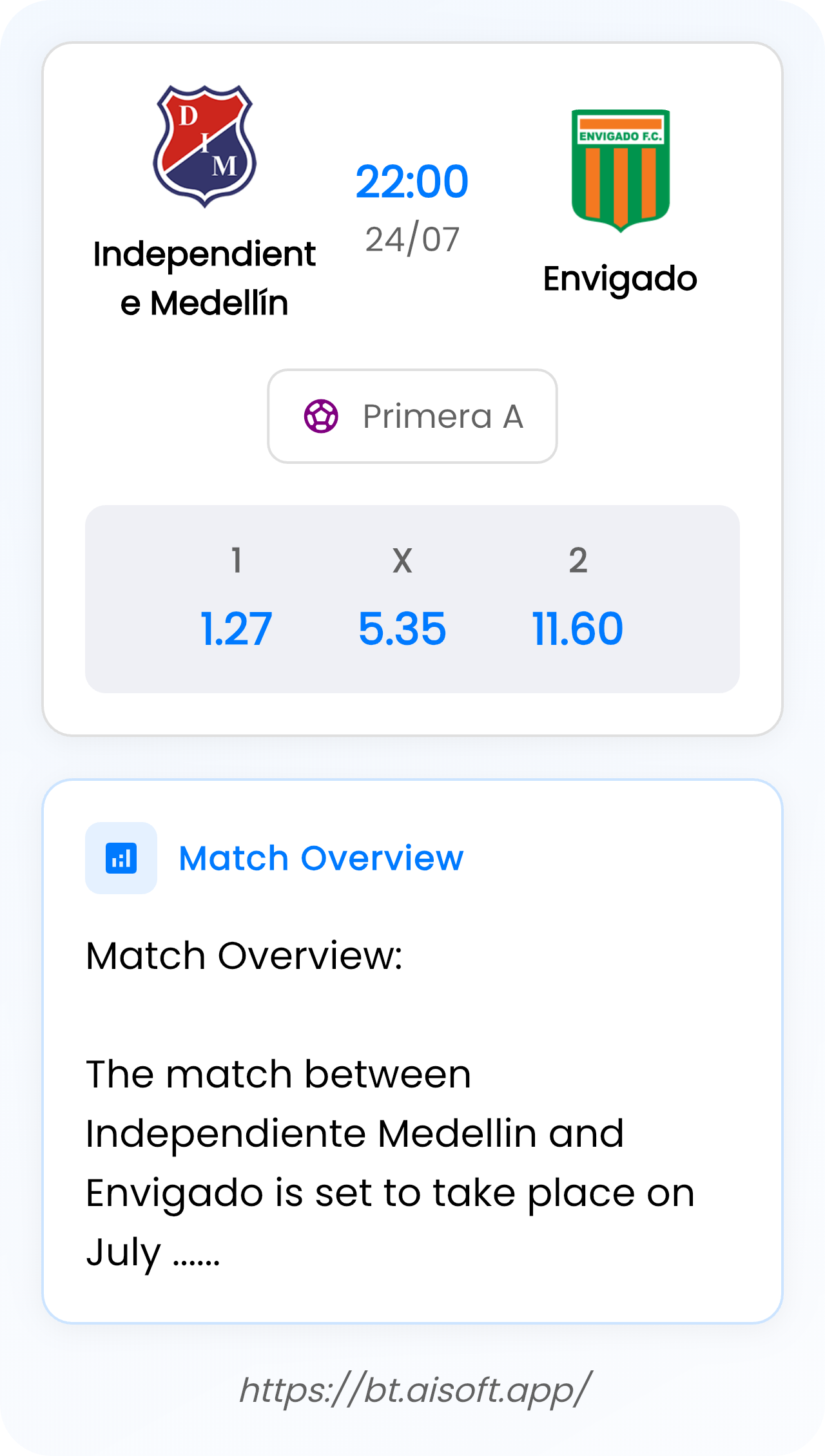 AI Match Prediction (Tips): Independiente Medellín vs Envigado • Primera A • 22:00 / 24 July