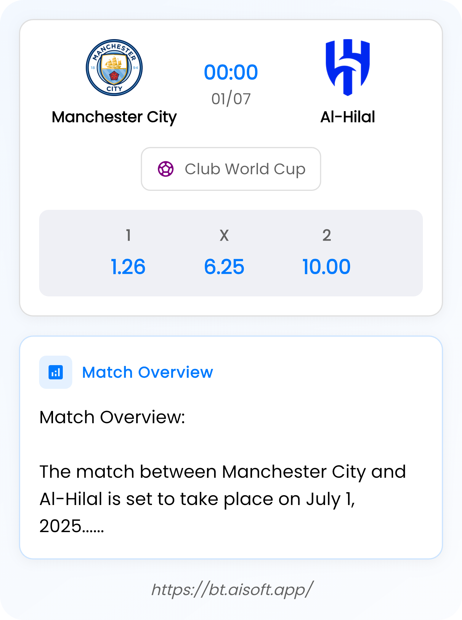 AI Match Prediction (Tips): Manchester City vs Al-Hilal • Club World Cup • 00:00 / 01 July