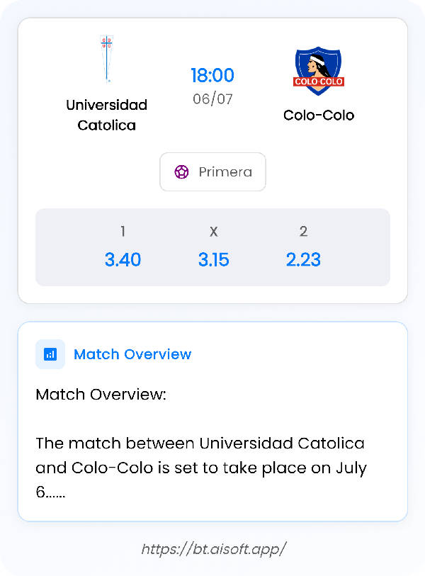 AI Match Prediction: Universidad Catolica vs Colo-Colo • Primera • 18:00 / 06 July