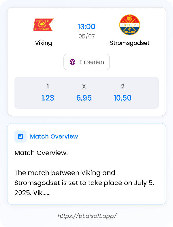 AI Match Prediction: Viking vs Strømsgodset • Elitserien • 13:00 / 05 July