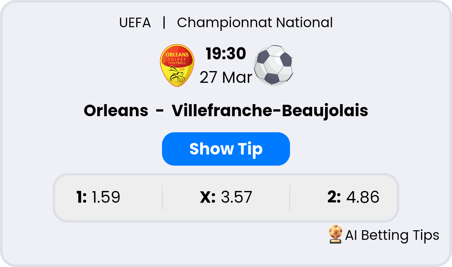 Orleans vs Villefranche-Beaujolais